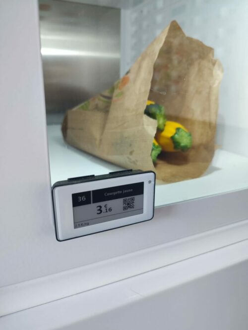 Photo des étiquettes électroniques