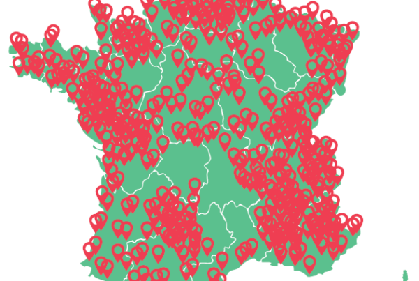 Carte de France avec emplacement des distributeurs automatiques Le Casier Français